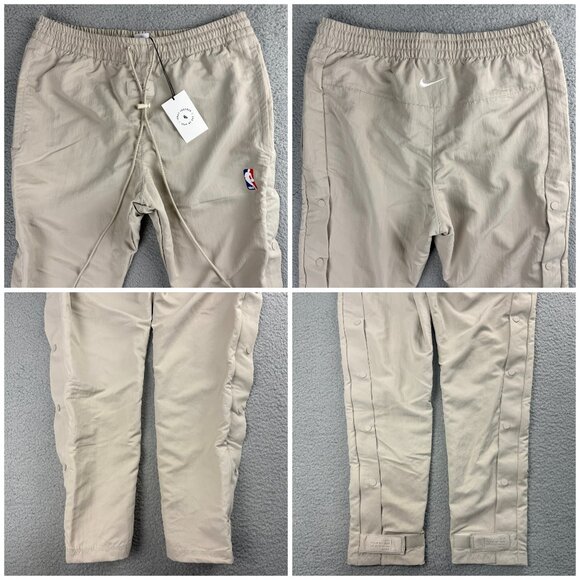 Nike Fear Of God Pants Men Extra Small XS String Beige Nylon Warm Up NBA Air FOG - Picture 8 of 10